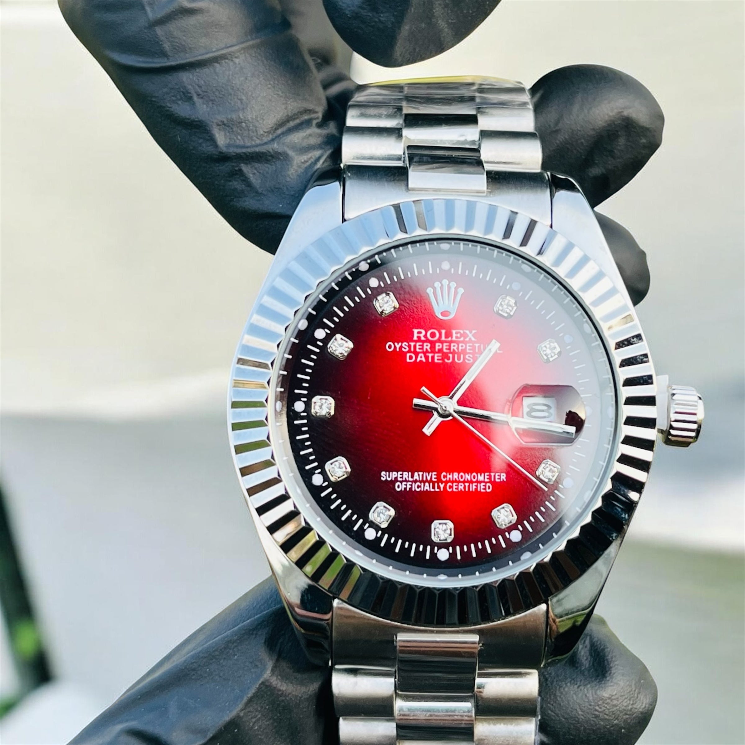 Rolex Date-Just Red Dial