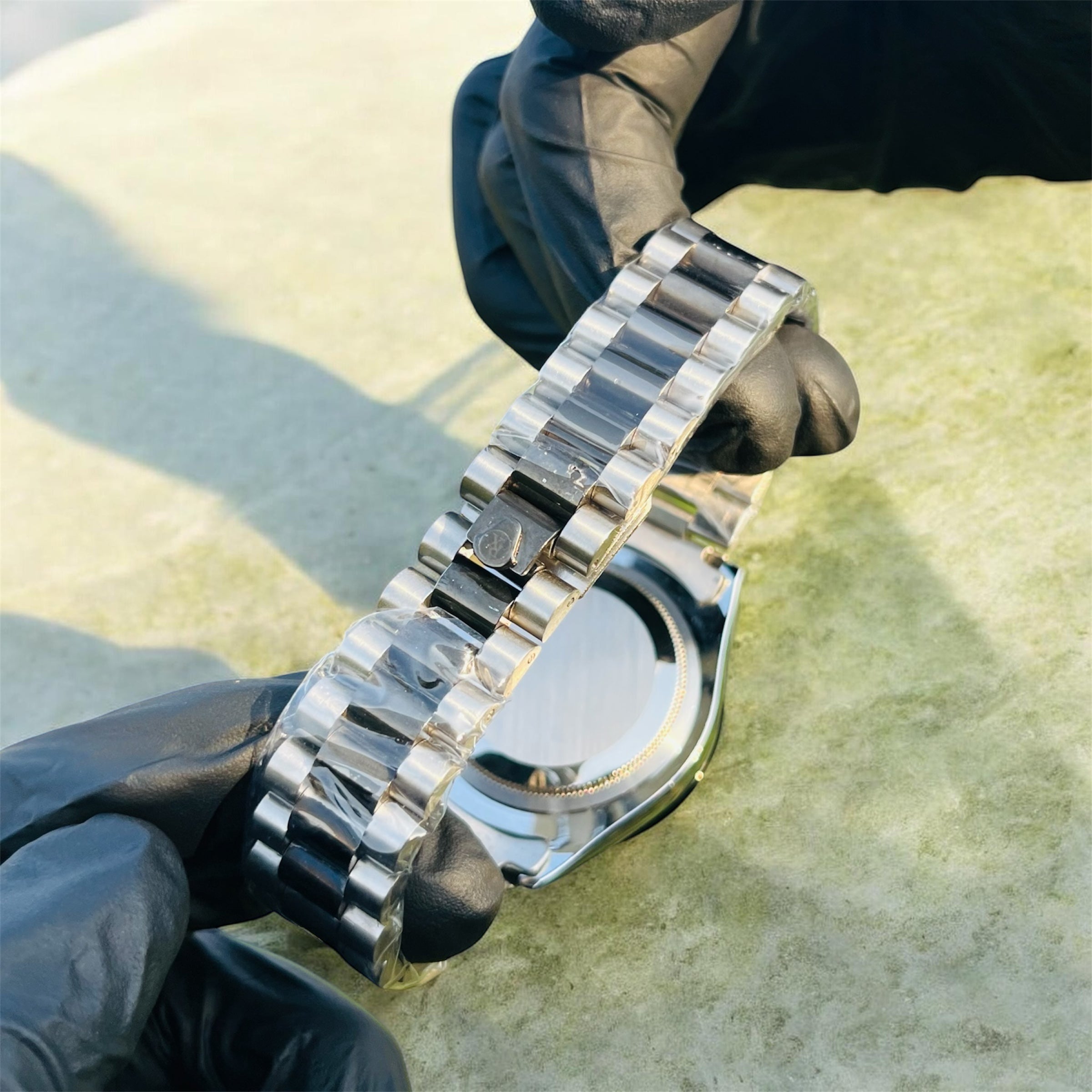 Rolex Date-Just Black Bezel & Diamond Accents