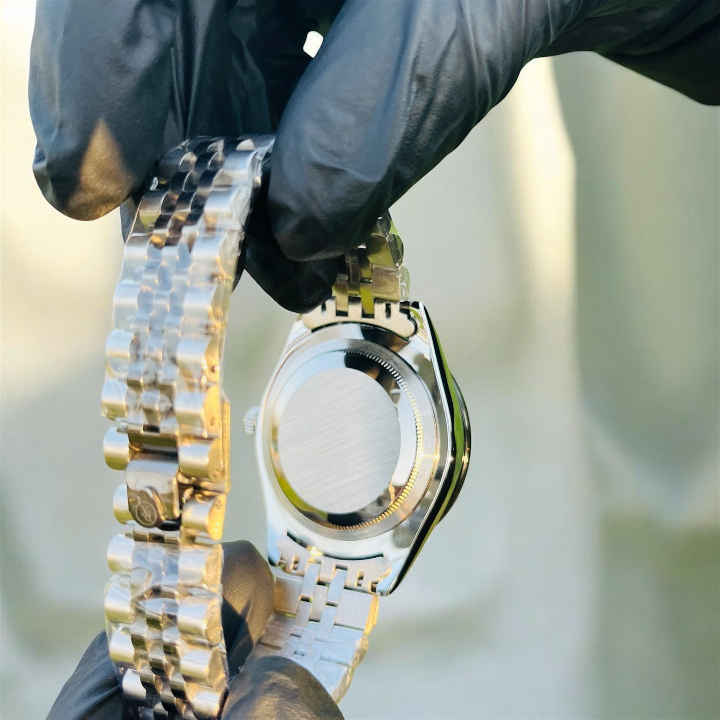 Rolex Date-Just Black & Silver